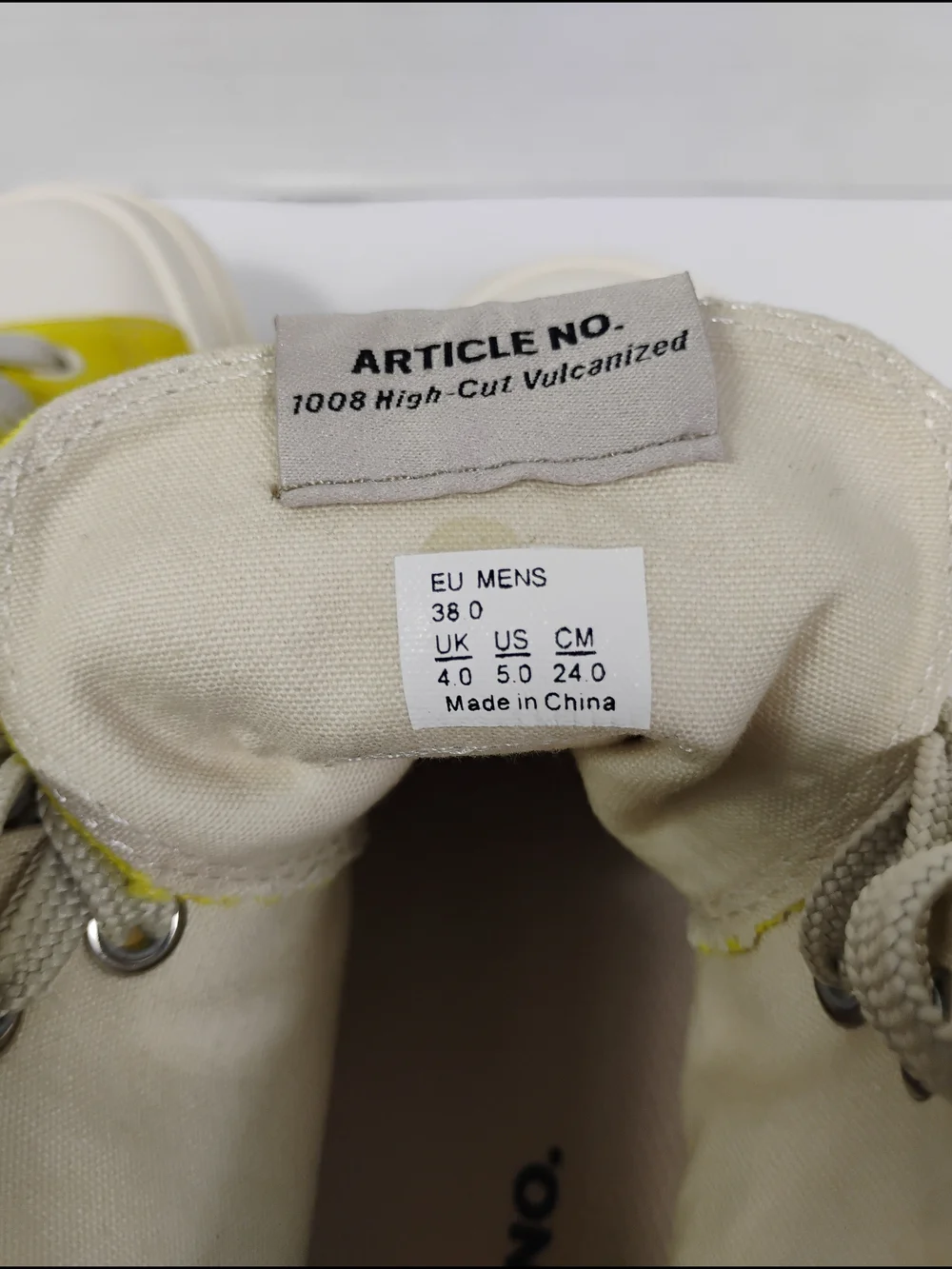 Bright Yellow High-Top Sneakers with Cream Soles